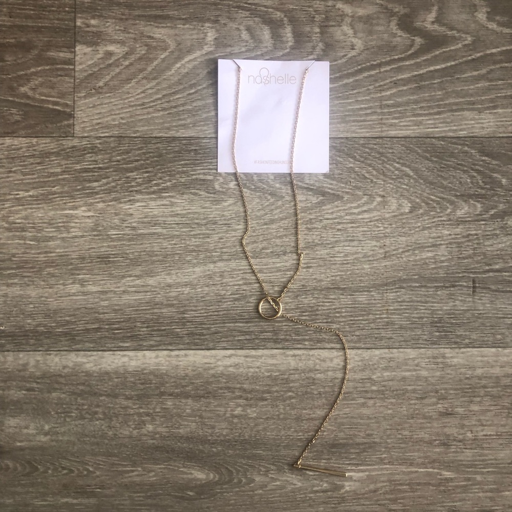 Nashelle Gold Lariat Necklace